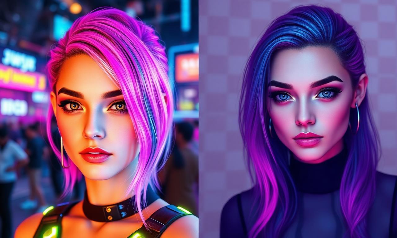 AI-generated portrait shown before and after background removal with transparent checkerboard