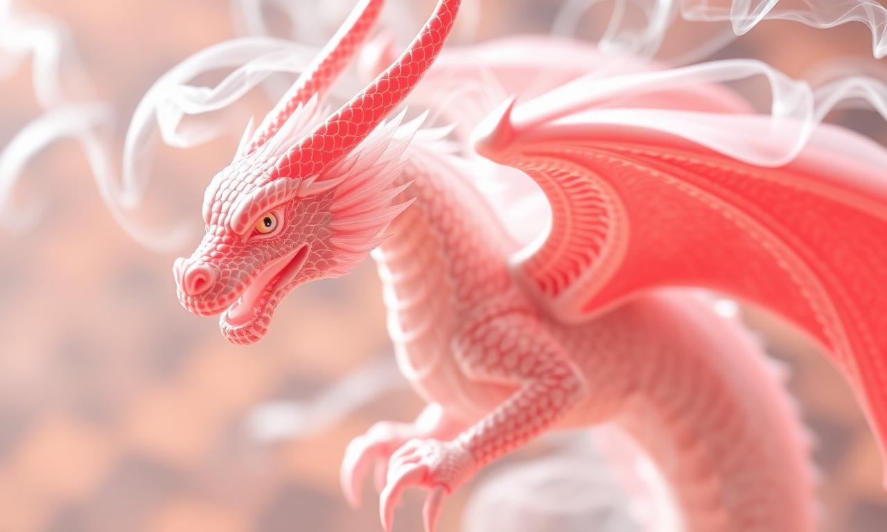 Close-up of AI-generated dragon character with fine scale and wing detail preserved after background removal