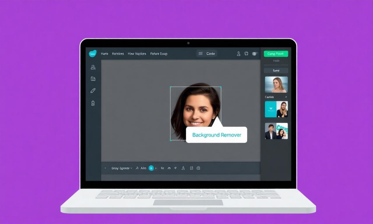 Canva design editor with the Background Remover button highlighted in the toolbar