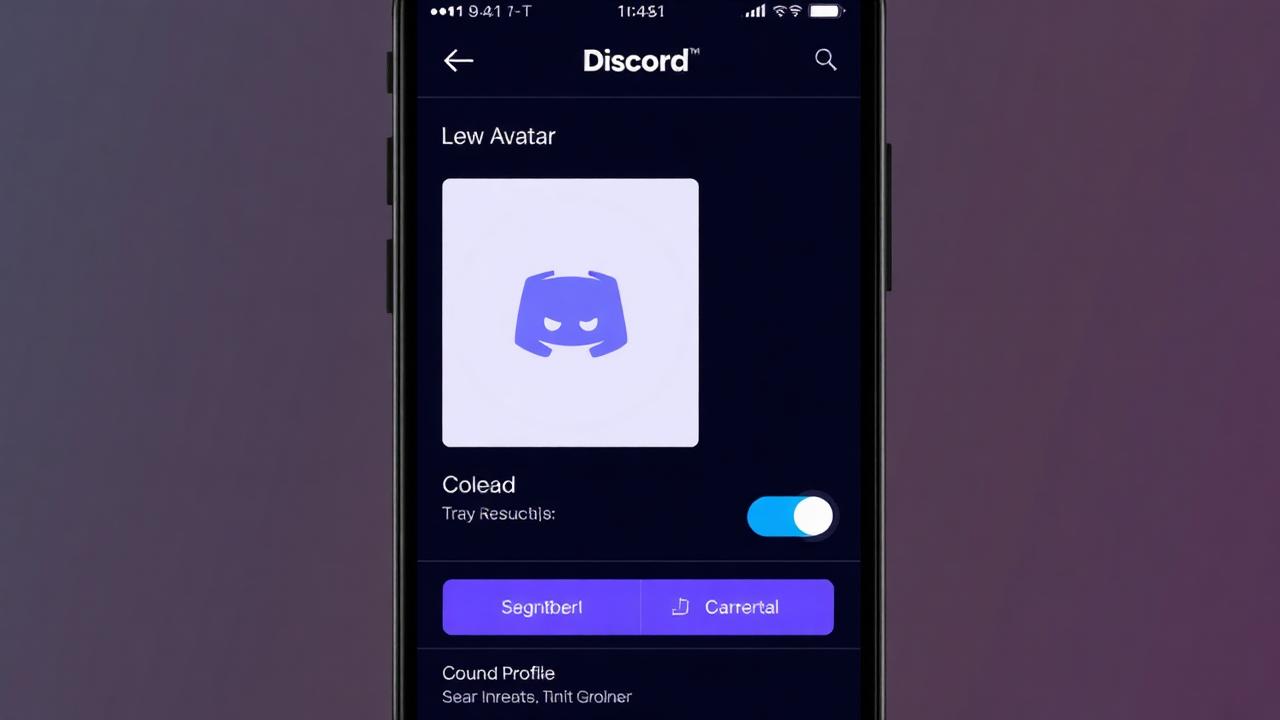 Discord mobile app avatar settings screen for uploading a new profile picture