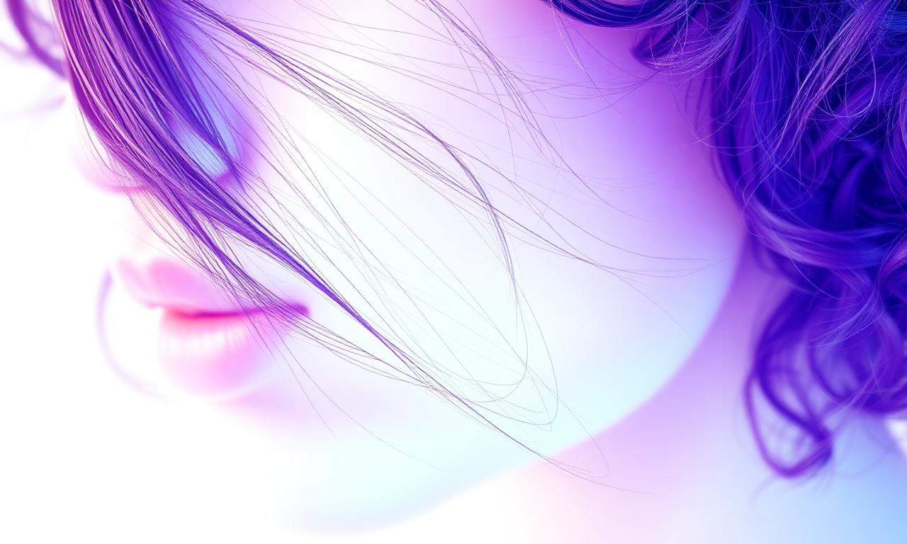 Close up of fine hair strands precisely separated from the background