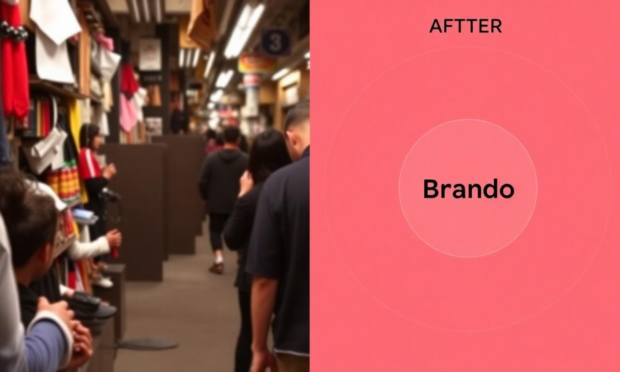 Before and after of an Instagram profile picture with the background removed and placed on a brand color