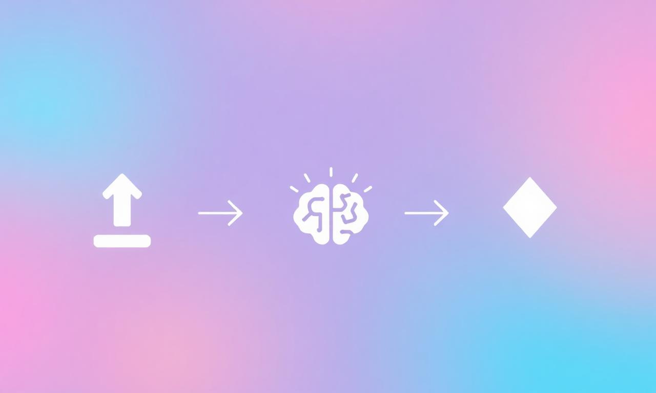 Three steps to remove background from picture: upload, AI processing, download