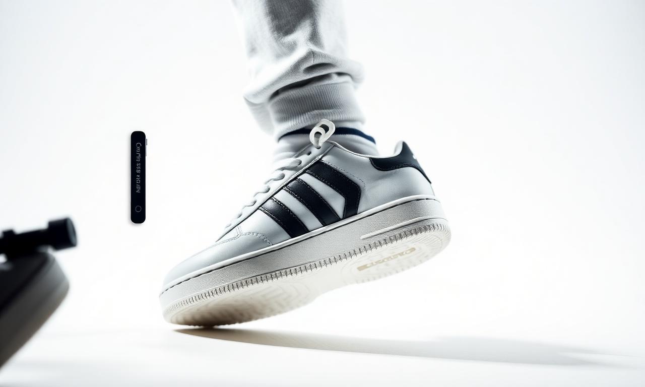 AI cutout tool processing a white sneaker on a white studio background